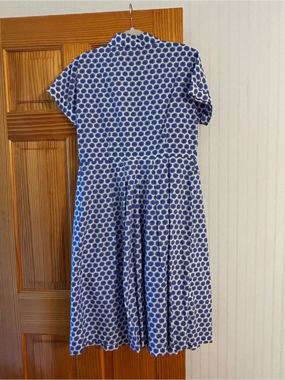 Talbots Blue and White Polka Dot Midi Shirt Dress - Picture 5 of 7